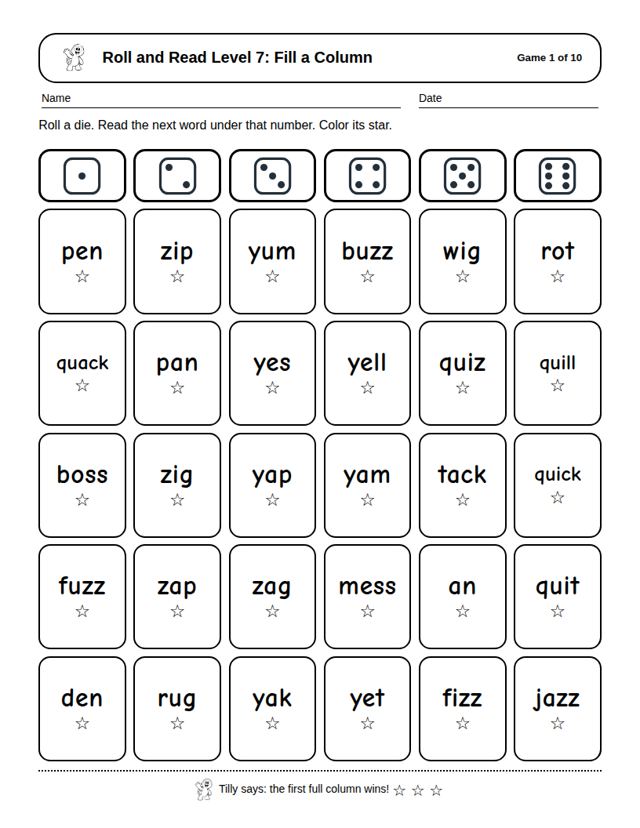 Roll and Read Level 7: sample page 4