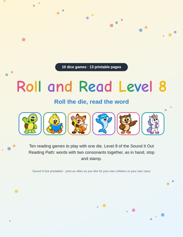 Roll and Read Level 8: sample page 1