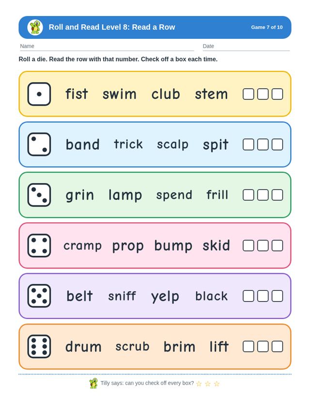 Roll and Read Level 8: sample page 3