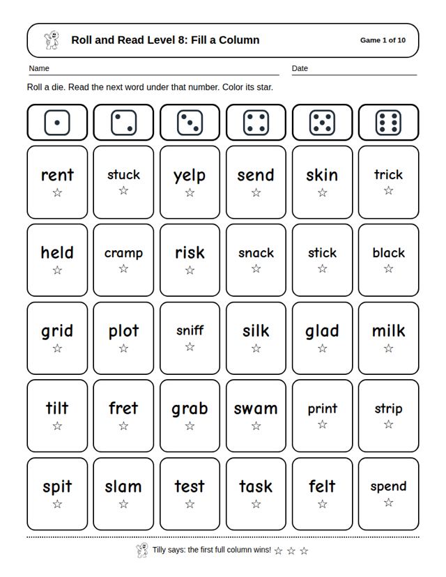 Roll and Read Level 8: sample page 4