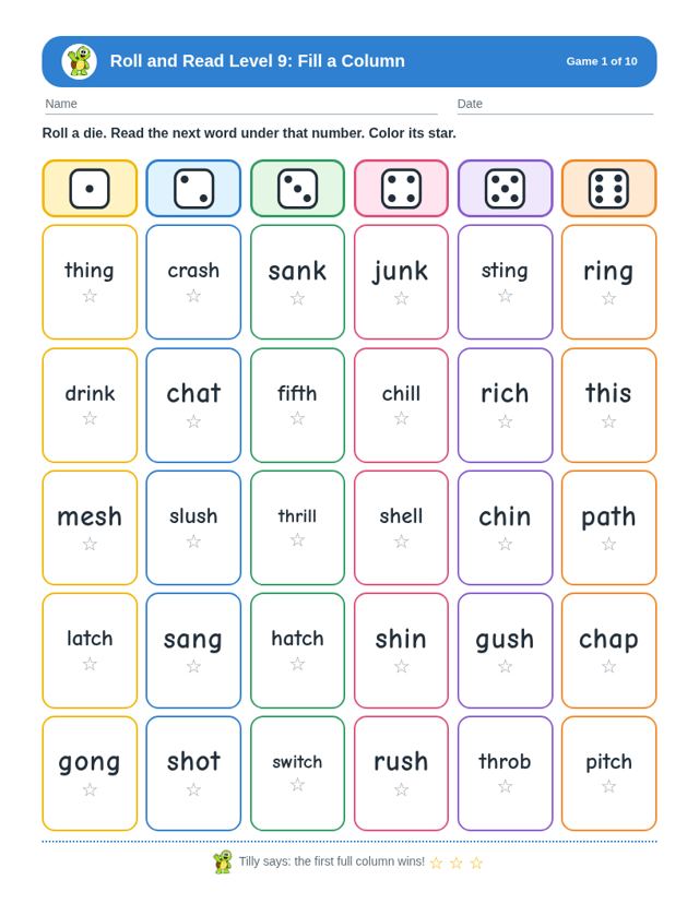 Roll and Read Level 9 free sample page