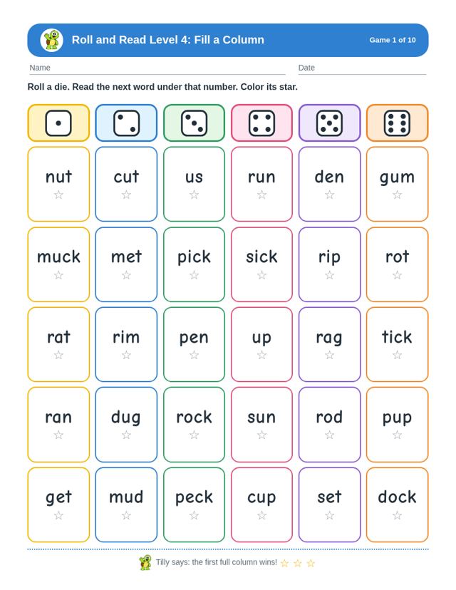 Roll and Read Level Bundle: sample page 3