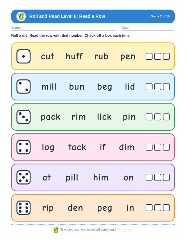Roll and Read Level Bundle: sample page 4