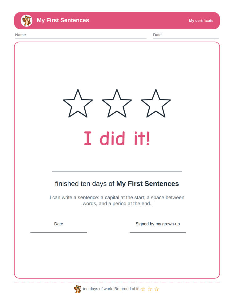 The certificate