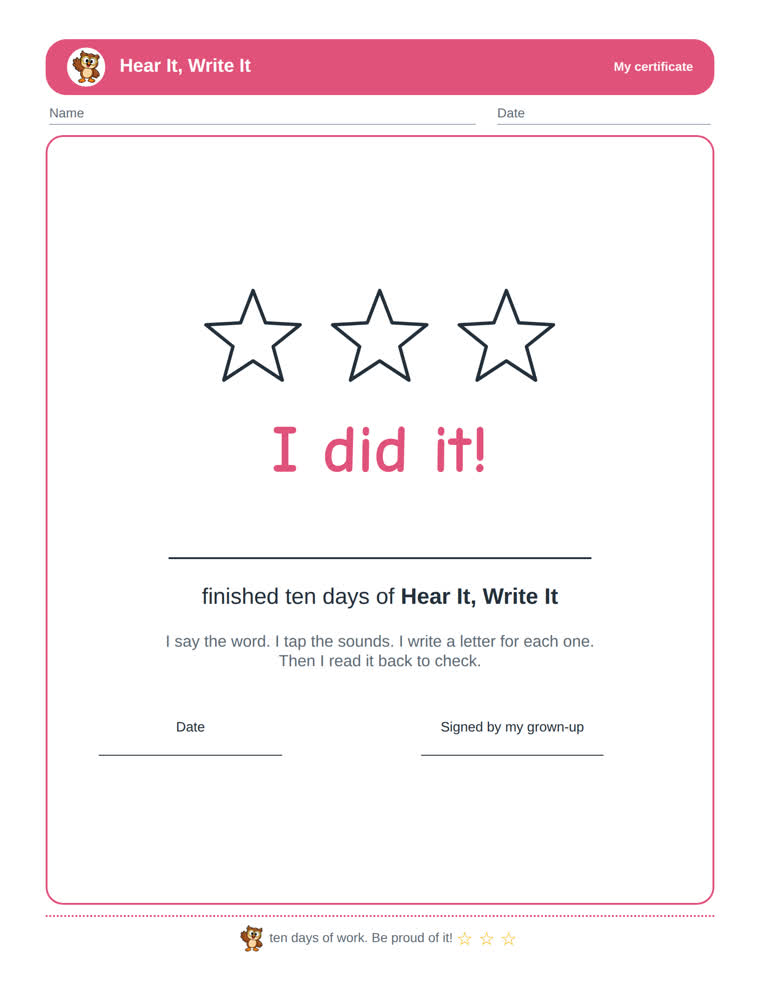 The certificate