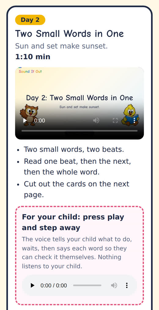 Your child’s sound track on a phone