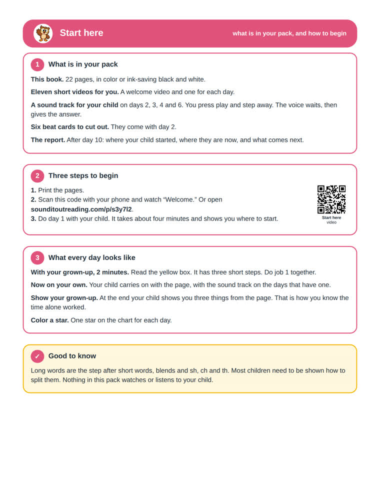 The start here page