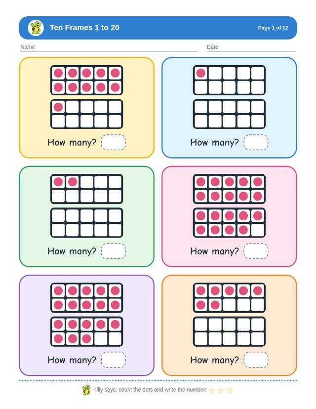Ten Frames Bundle: sample page 3