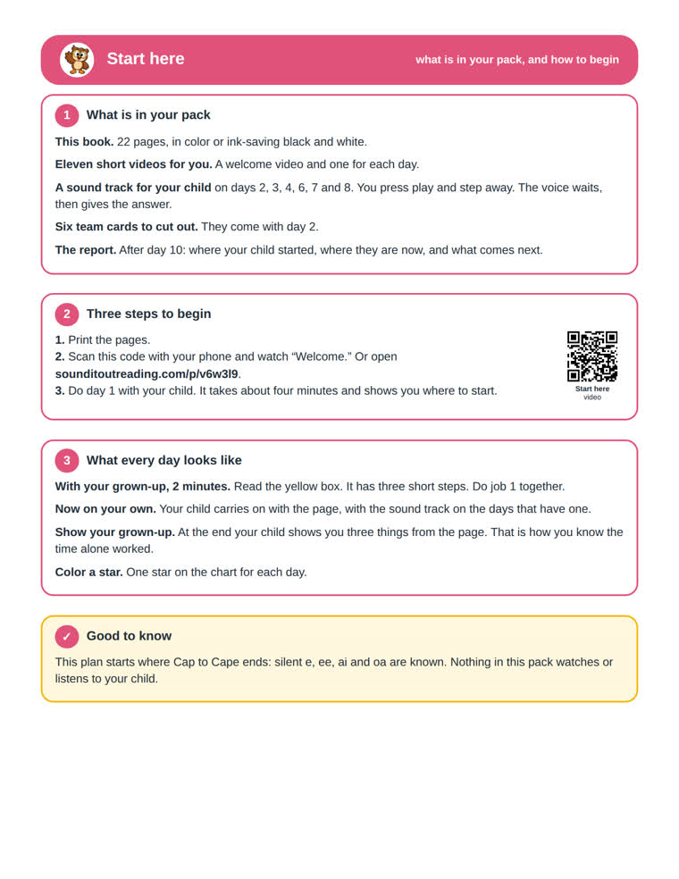 The start here page