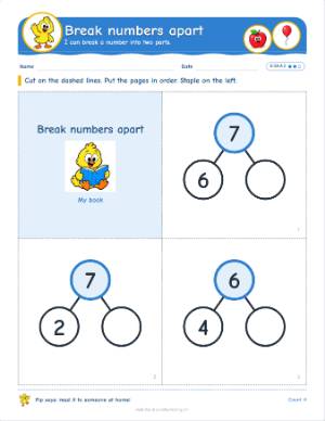 Kindergarten mini books: Break numbers apart (K.OA.A.3)