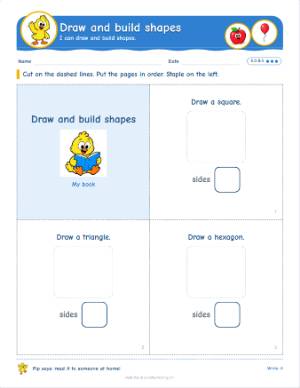 Kindergarten mini books: Draw and build shapes (K.G.B.5)