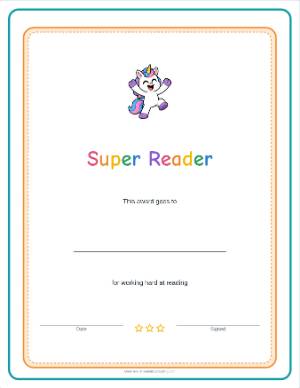 Reward chart maker: Certificate, one big