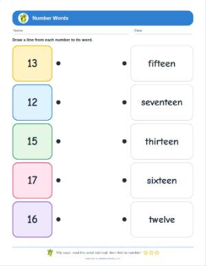 11 to 20 Numbers in Word