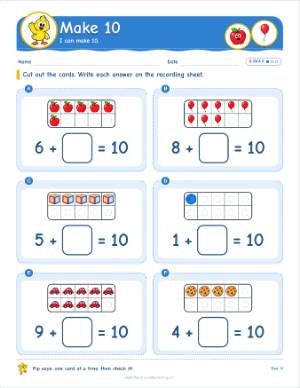 Kindergarten task cards: Make 10 (K.OA.A.4)