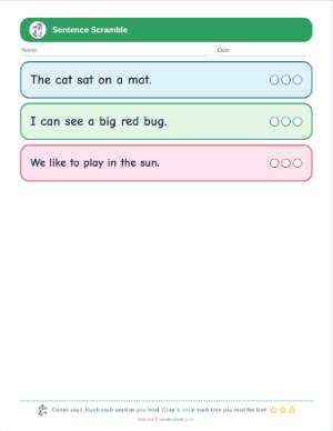Sentence scramble generator: A list to read